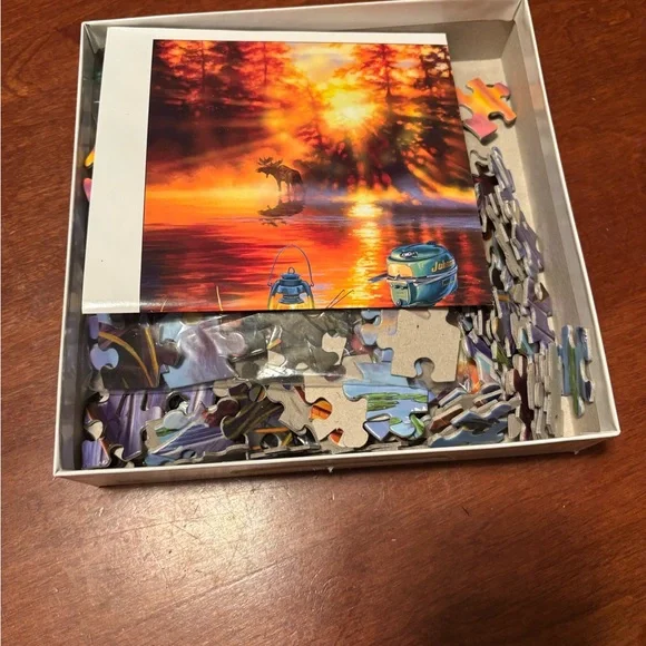 DARRELL BRUSH LARGE PIECE Lakeside Sunset Puzzle - Picture 8 of 10